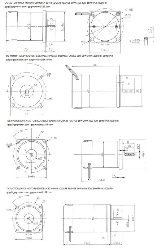 βουρτσισμένη 12v συνεχής μηχανή 1000~5000rpm 60W για το αυτόματο προϊόν